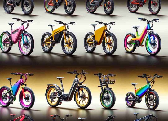 High-definition image of unique electric bicycles that have been involved in recent theft incidents. The bikes vary in their designs, colors, and features, denoting their top-end and exclusive nature.