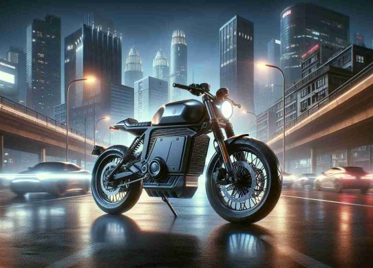 Realistic high-definition image showing the unveiling of an exciting new lineup of electric motorcycles by a fictitious company in an urban setting. The high-powered electric bikes have a distinct retro design aesthetic, akin to the style of Royal Enfield motorcycles. The backdrop is filled with cityscape elements like modern buildings, streets, and city lights to signify the urban environment these bikes are designed for. The electric bikes gleam brightly under the city lights, demonstrating their elegance and road readiness.